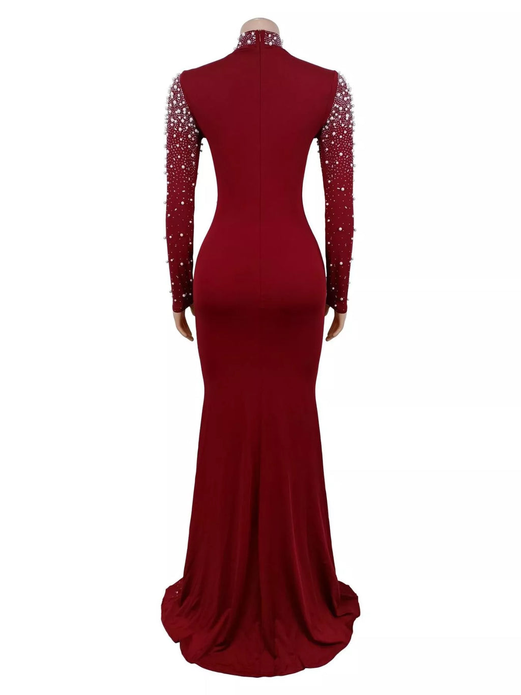 Rhinestone Long Sleeve Mermaid Maxi Dress