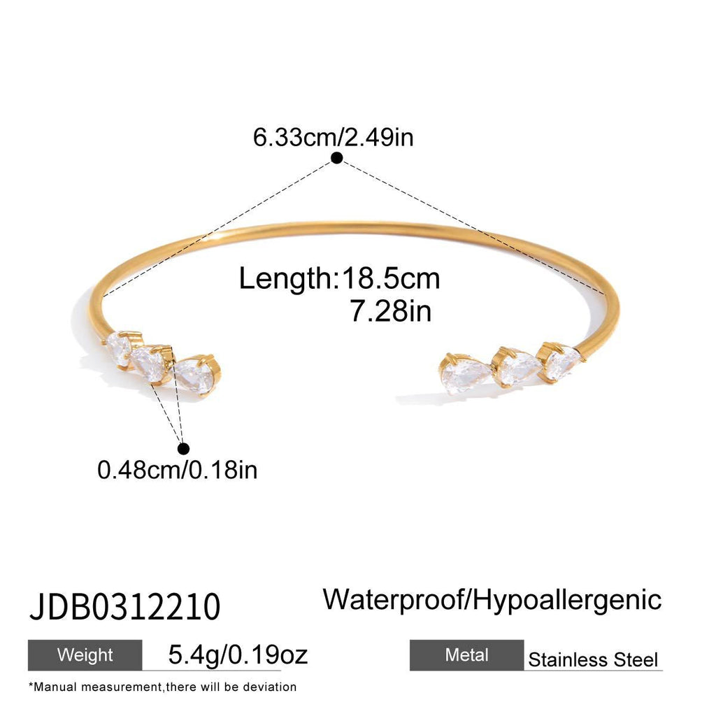 Zircon Collar Bracelet Set