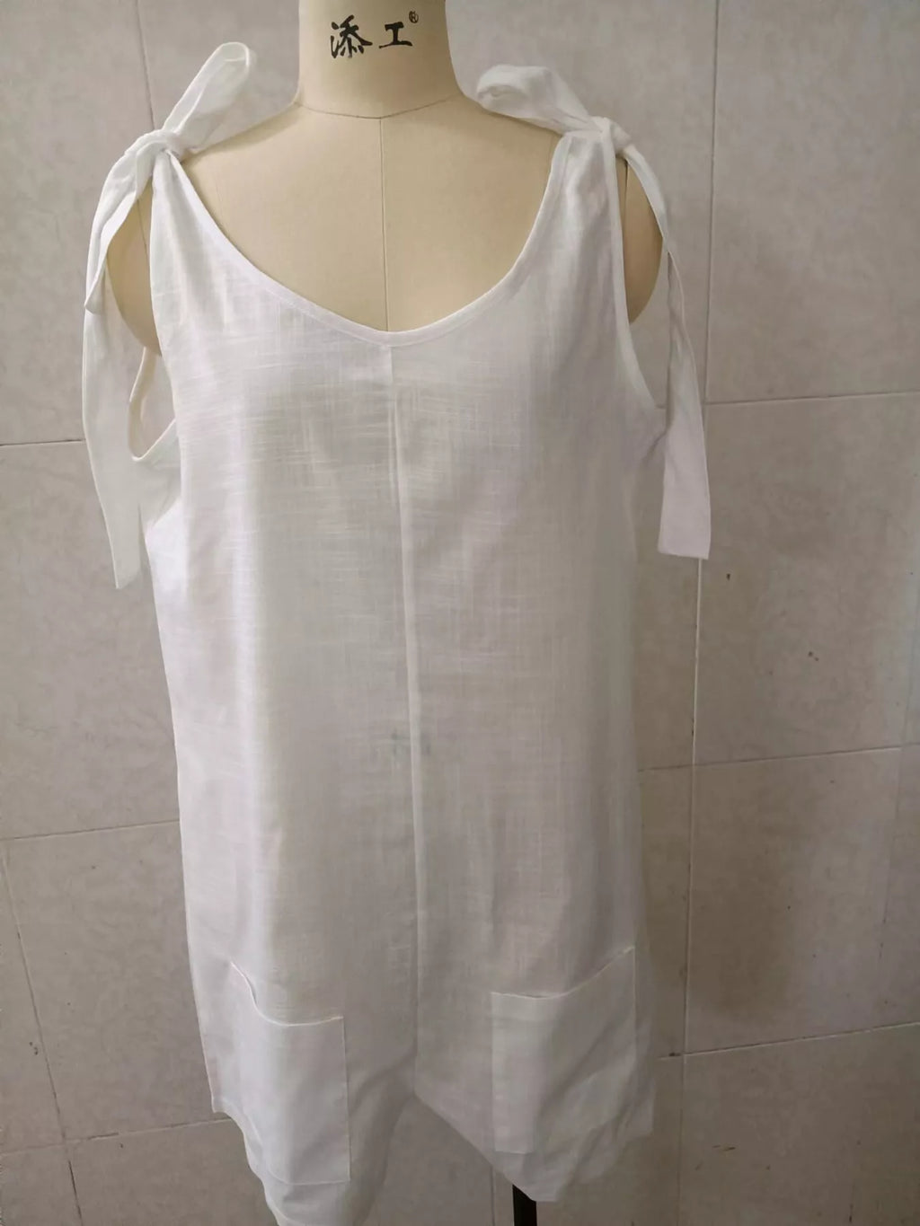 Full Size Tie-Shoulder Romper with Pockets Plus Size
