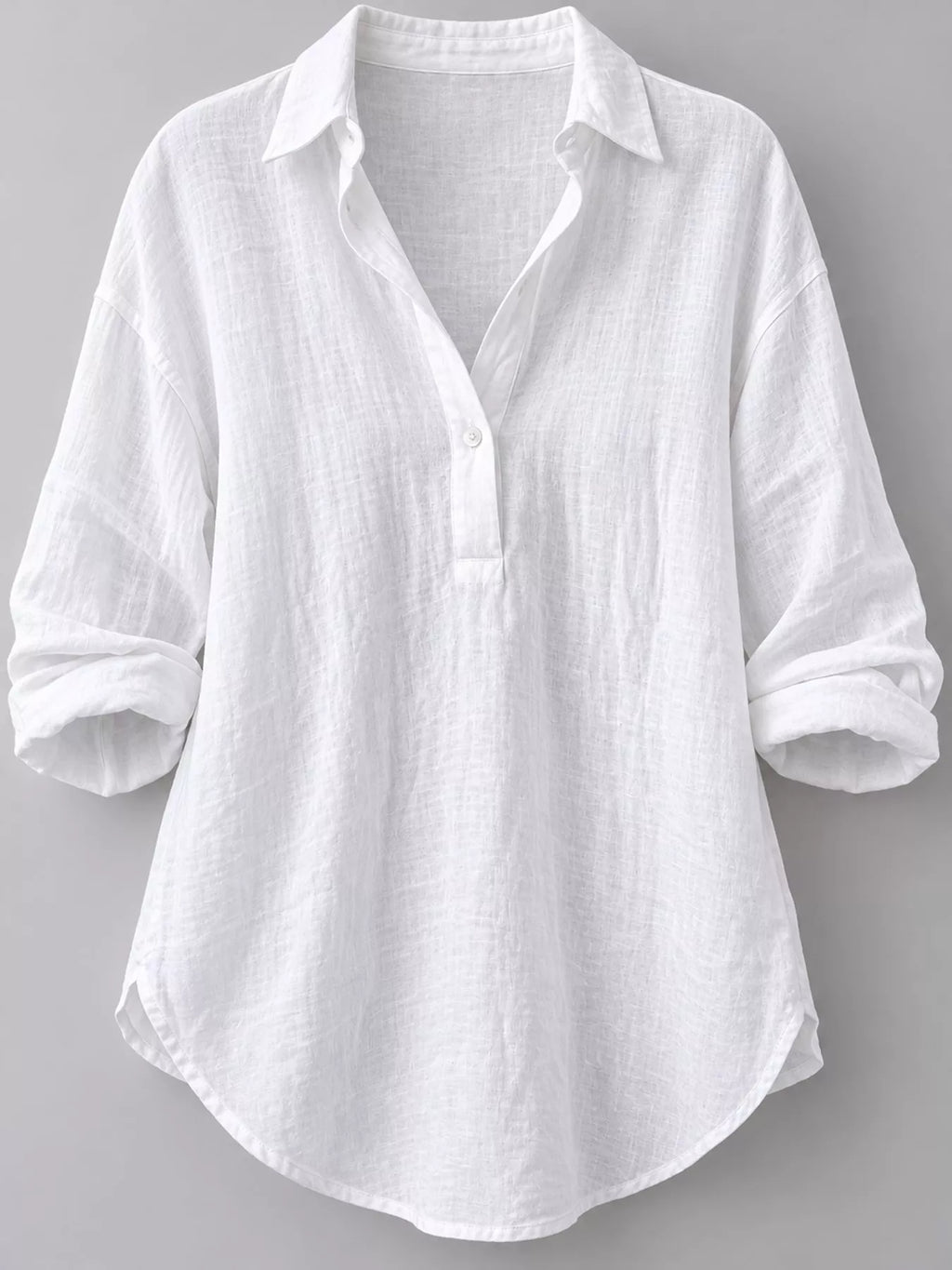 Collared Neck Long Sleeve Blouse
