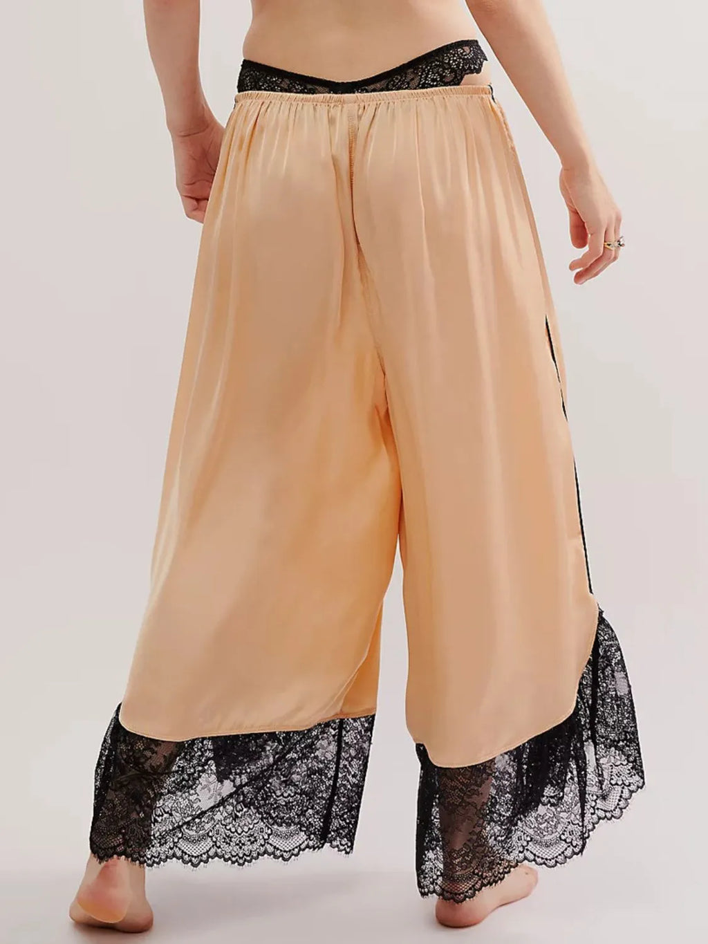 Lace Detail Wide Leg Pants