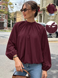 Tie Back Balloon Sleeve Blouse