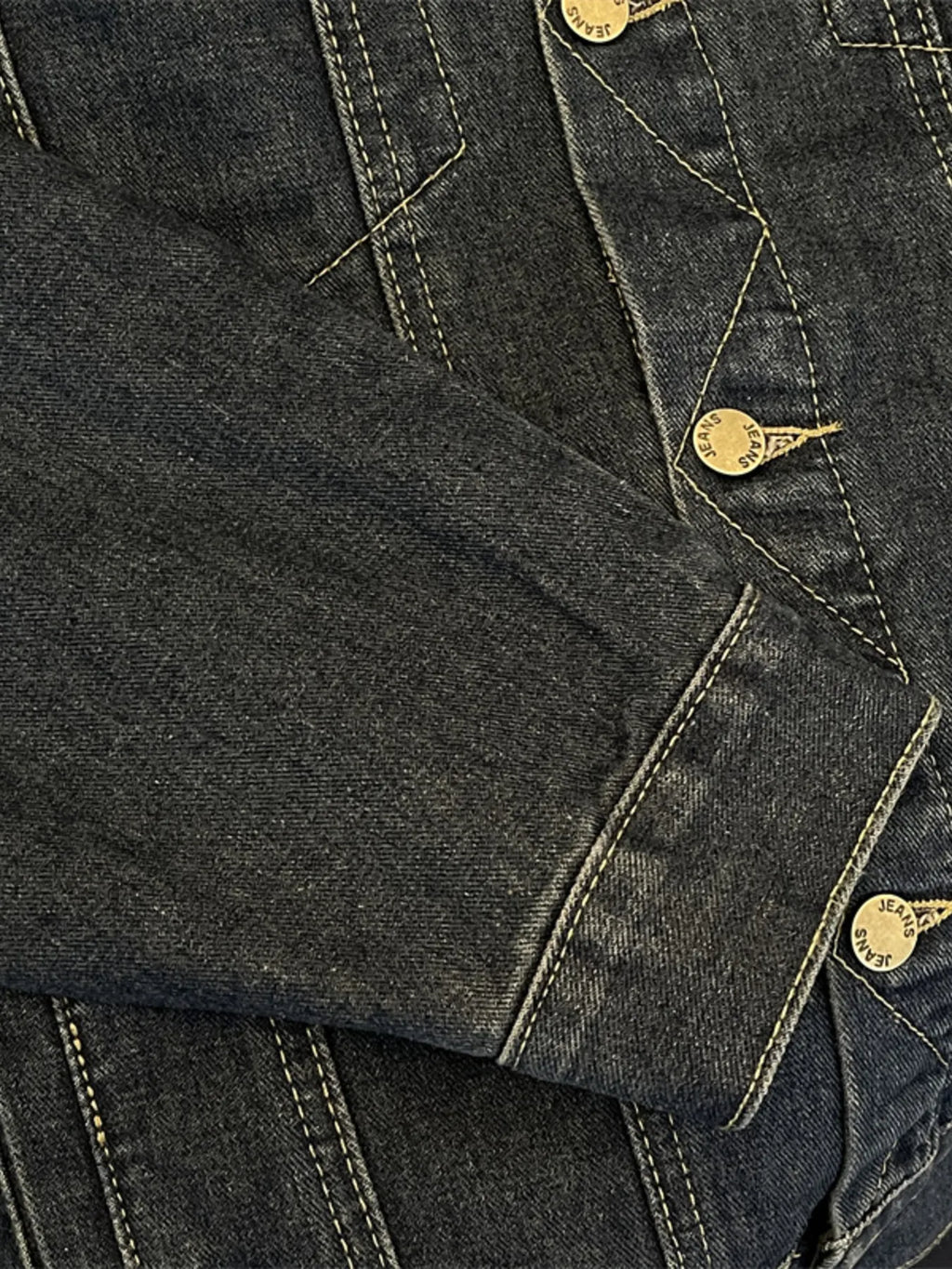 Men's Plus Size Corduroy Collar Button Up Denim Jacket