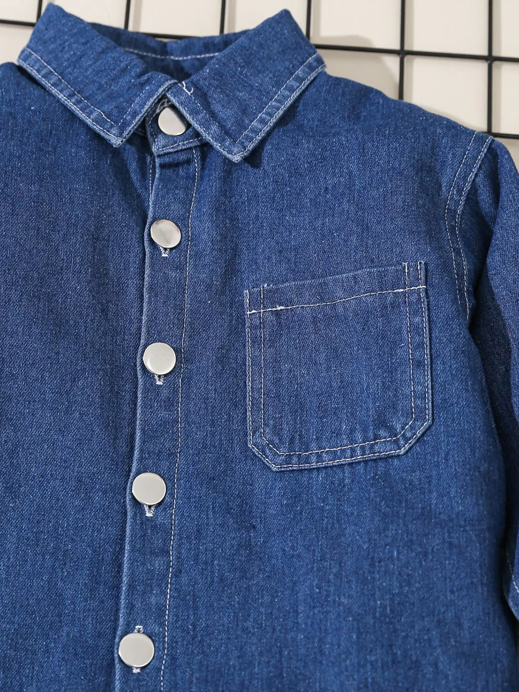 Children's Denim Shirt and Drawstring Joggers Set
