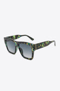UV400 Patterned Square Sunglasses with Gradient Lenses