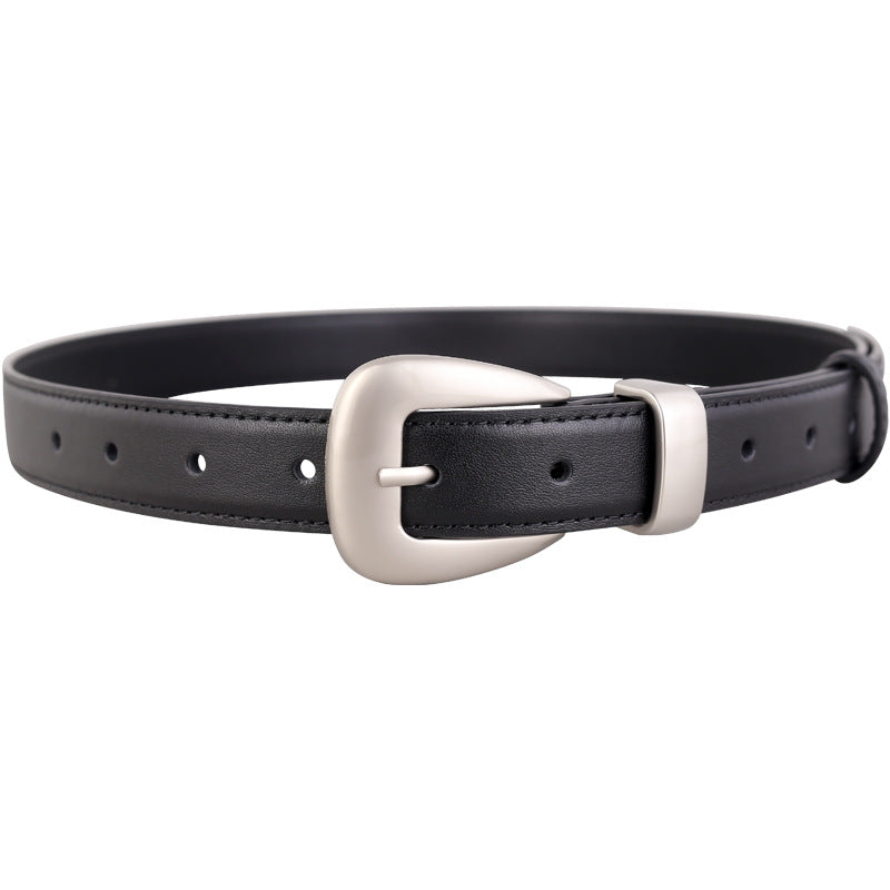 Buckle Skinny Leather Belt