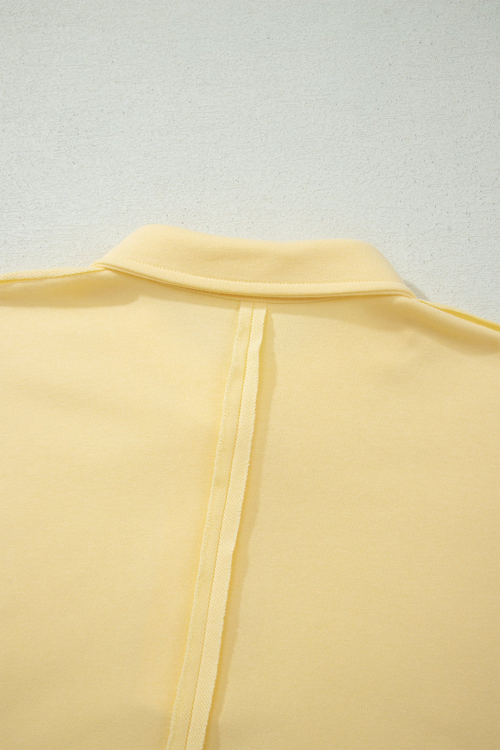 Yellow Cream Loose Polo Tee Elastic Waist 2pcs Short Set