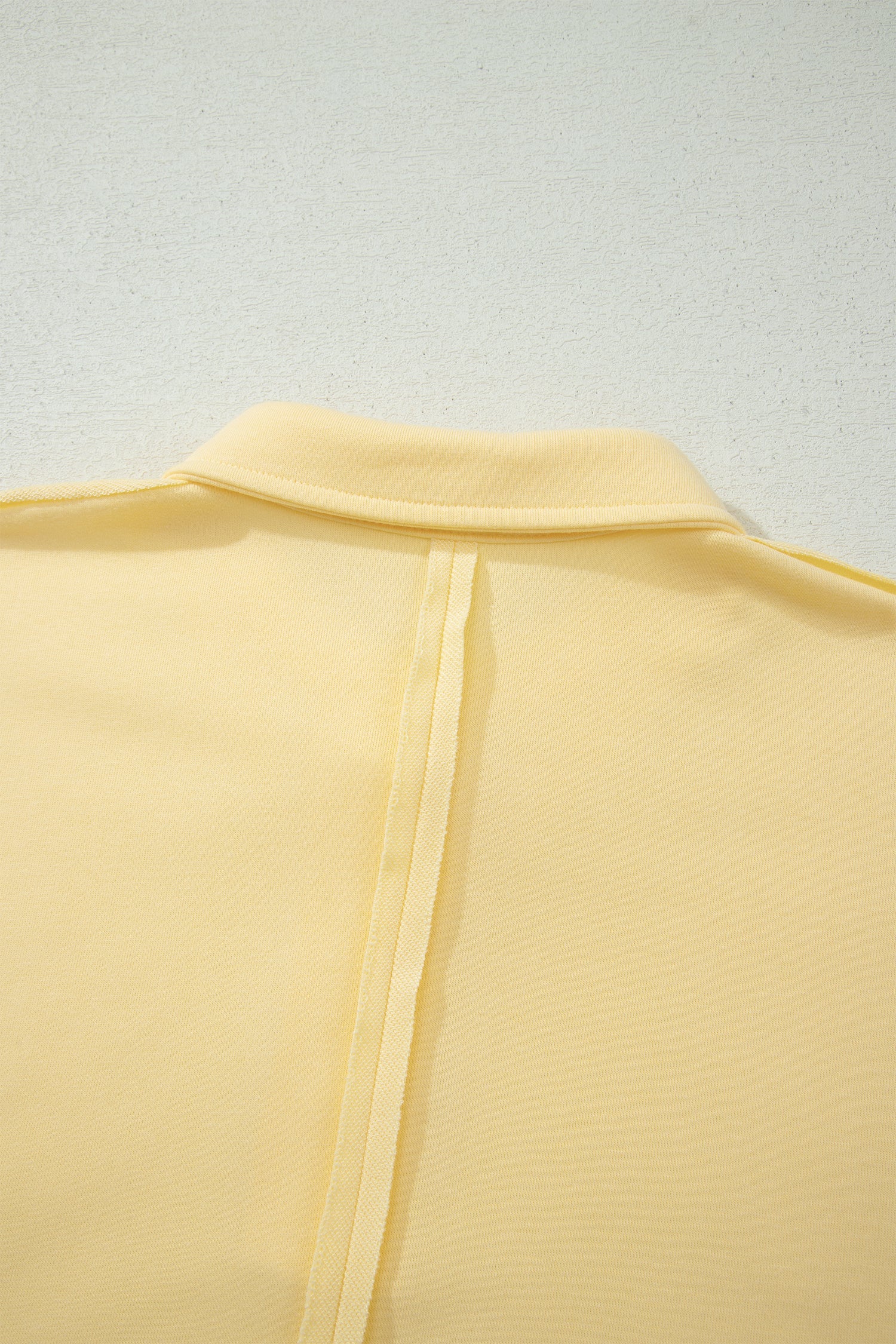 Yellow Cream Loose Polo Tee Elastic Waist 2pcs Short Set