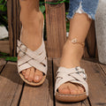 Crisscross Open Toe Platform Sandals