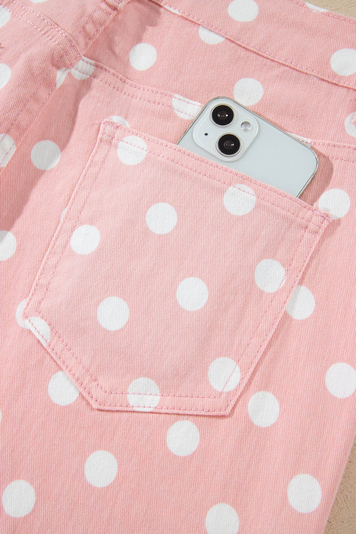 Sky Blue Polka Dot Casual Slim Fit Jeans