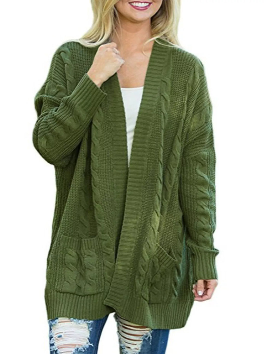 Chunky Knit Open Front Cardigan