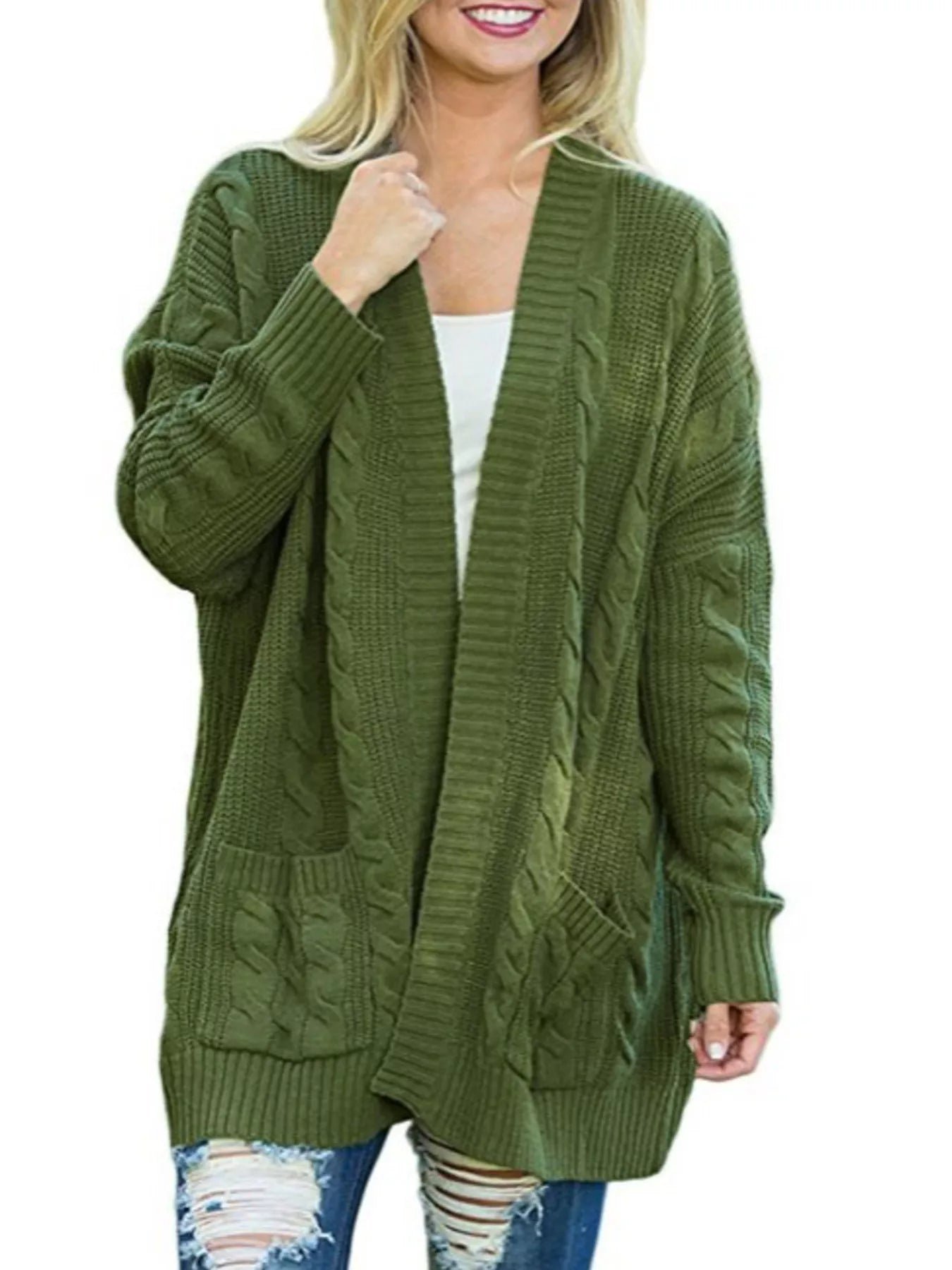 Chunky Knit Open Front Cardigan