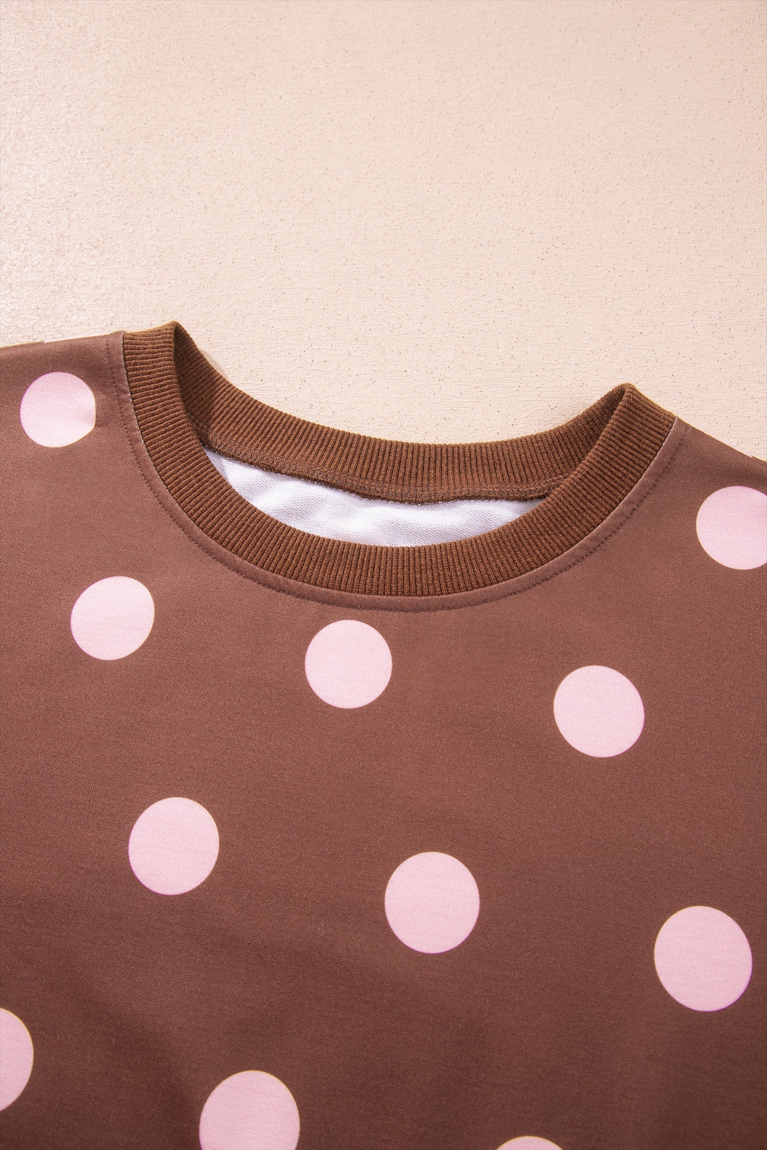 Pink Polka Dot Two Piece Set Long Sleeve Casual Skirt Set