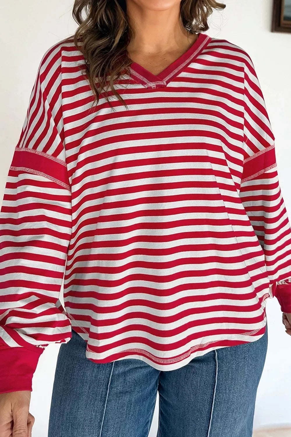 Striped Long Sleeve Casual Sweatshirt