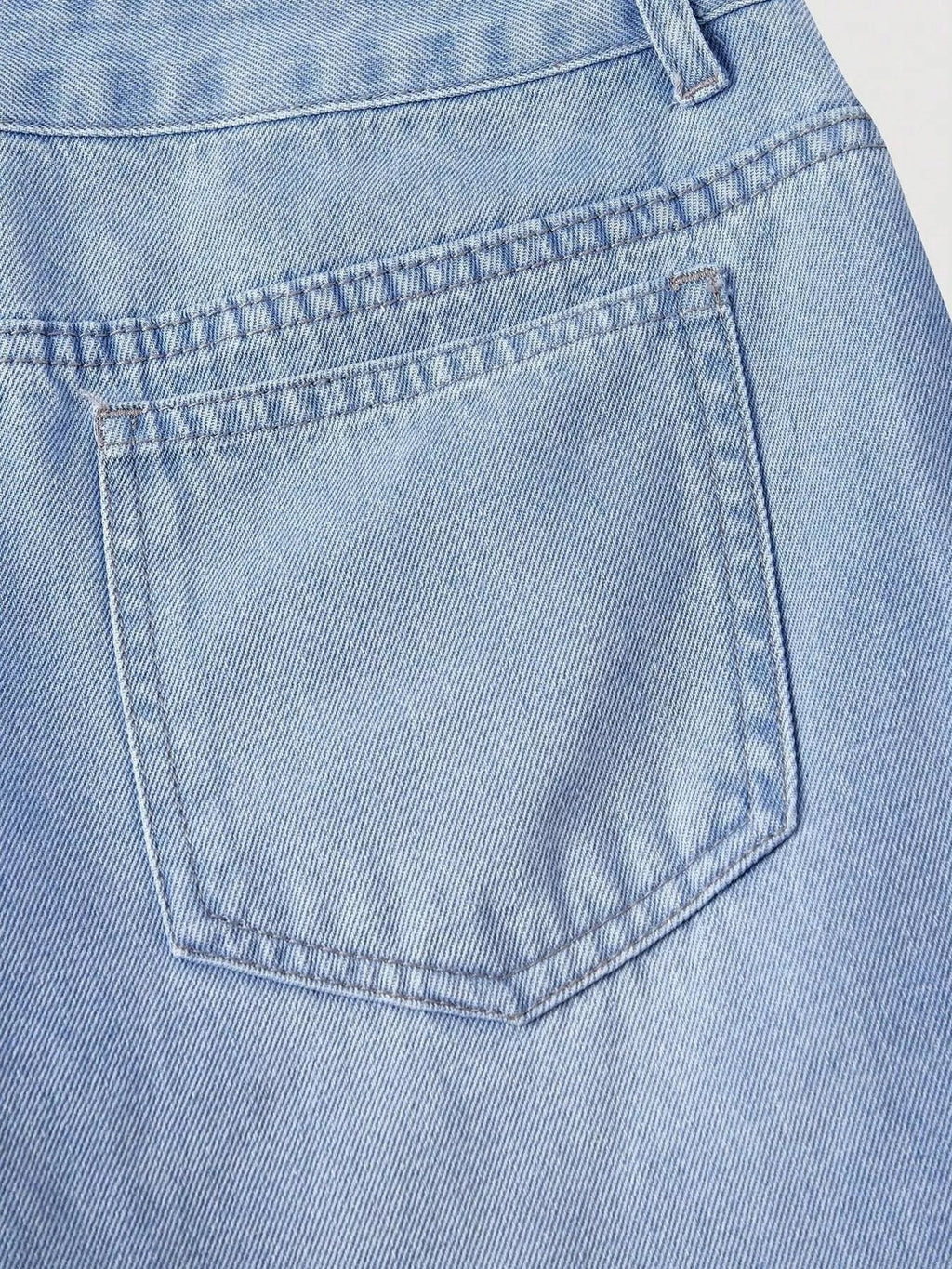 Asymmetric Raw Hem Wide-Leg Jeans