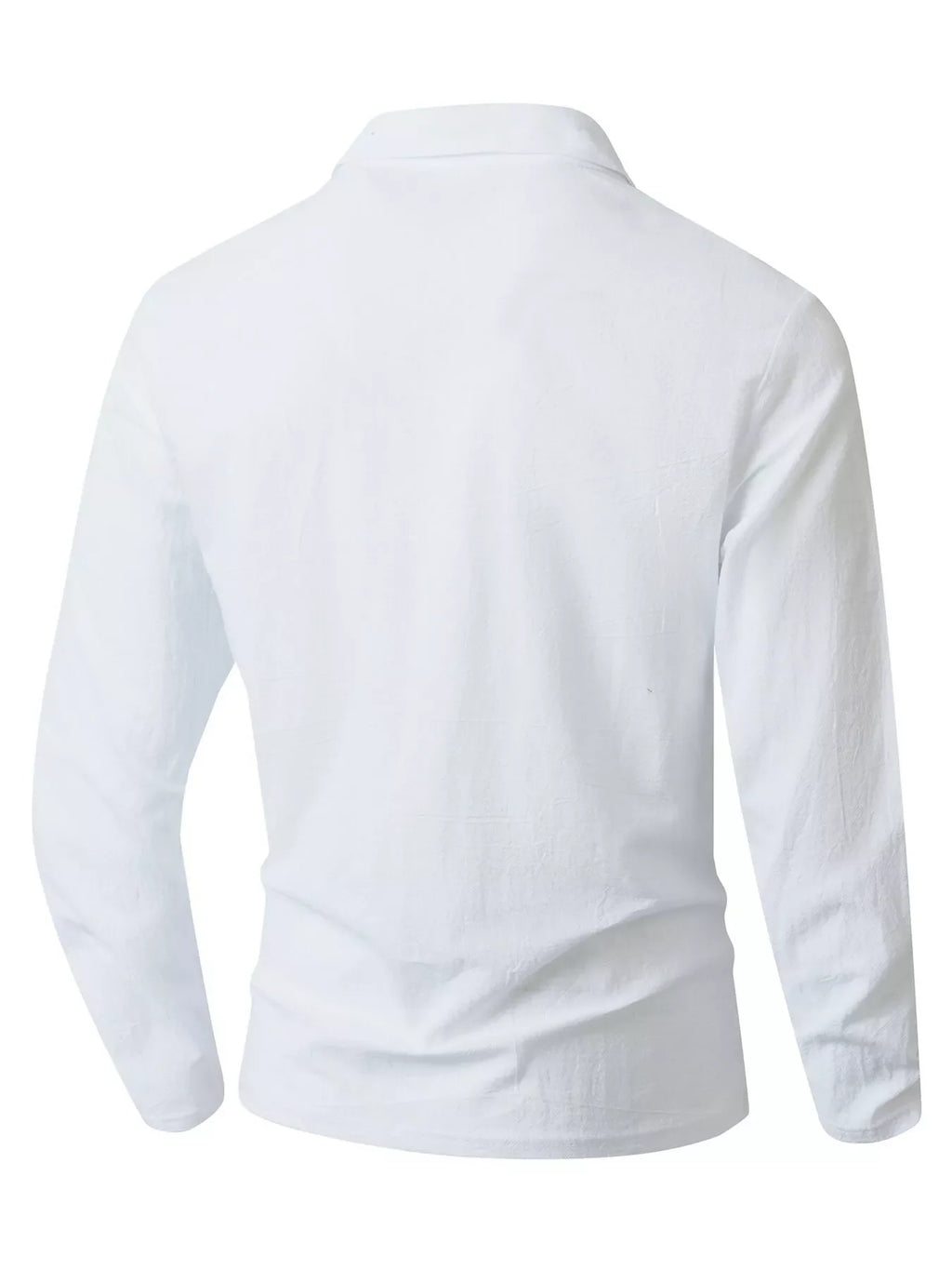 Men's Full Size Casual Long Sleeve Linen-Blend Shirt Plus Size