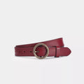 Round Buckle Leather Belt