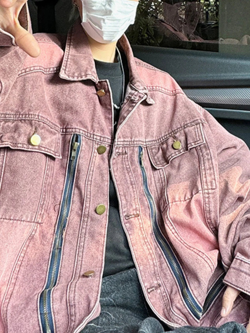 Men's Plus Size Button Up Long Sleeve Denim Jacket