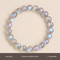 Natural Gray Moonstone Labradorite Blue Bead Bracelet