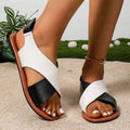 Two-Tone Crisscross Strap Sandals