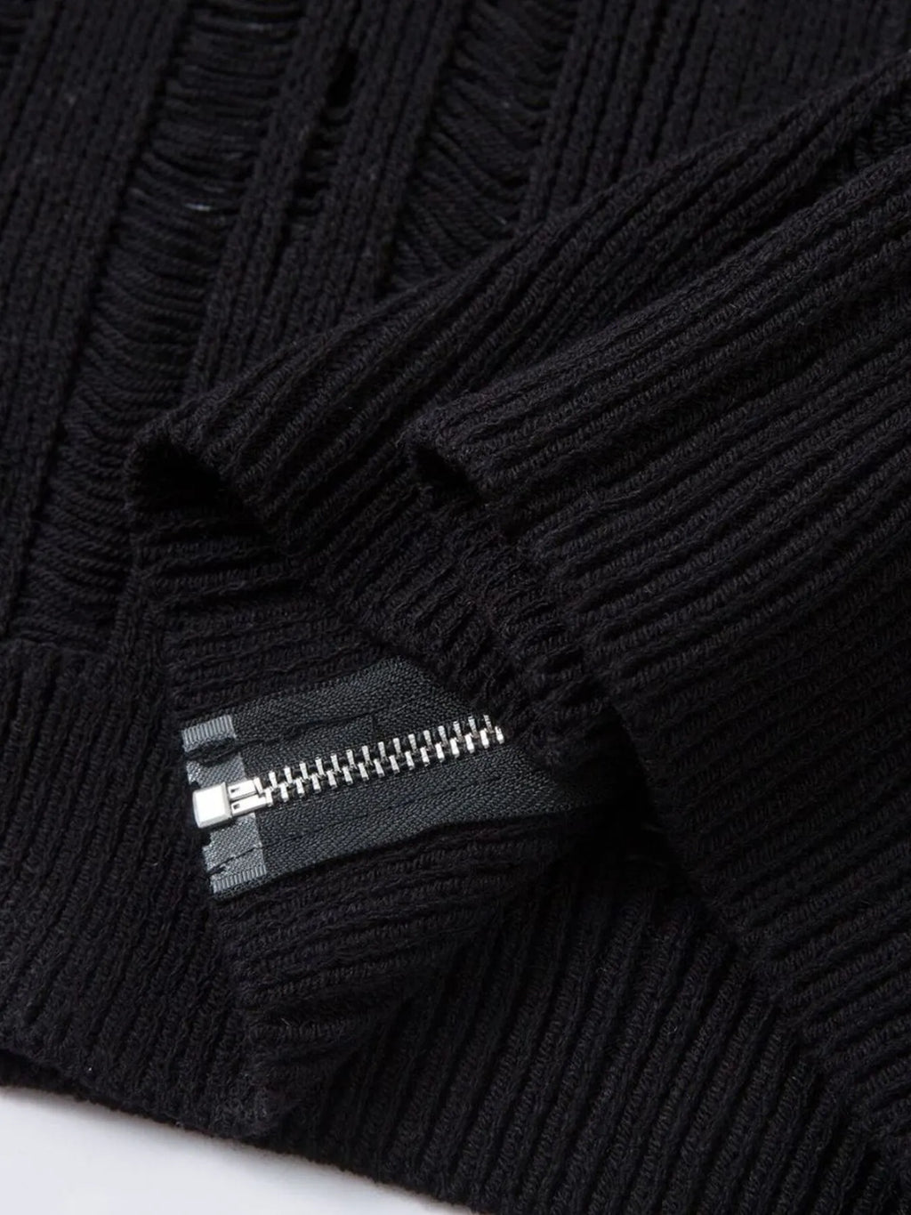 Men's Zip Up Openwork Cardigan