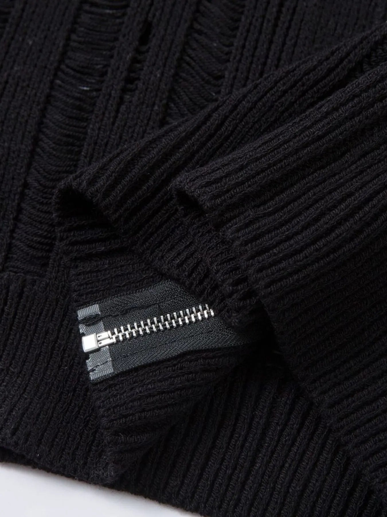 Men's Zip Up Openwork Cardigan