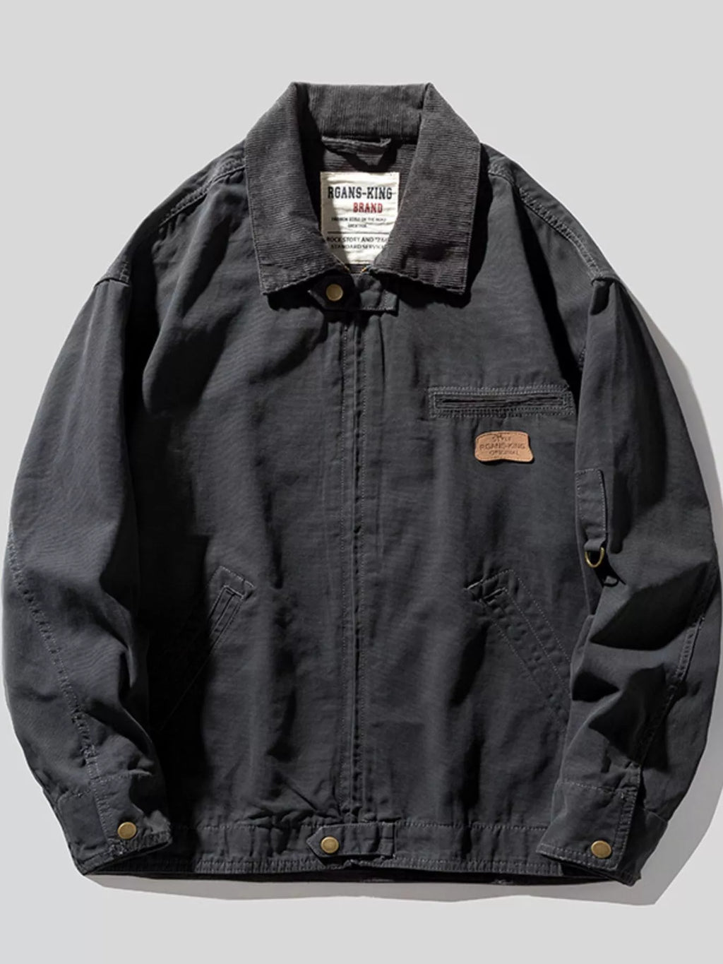 Men's Full Size Zip UP Long Sleeve Jacket Plus Size