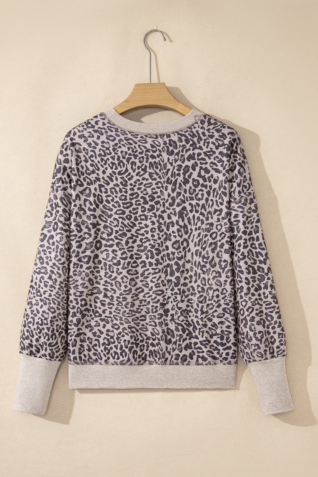 Leopard Patchwork Crew Neck Sweatshirt