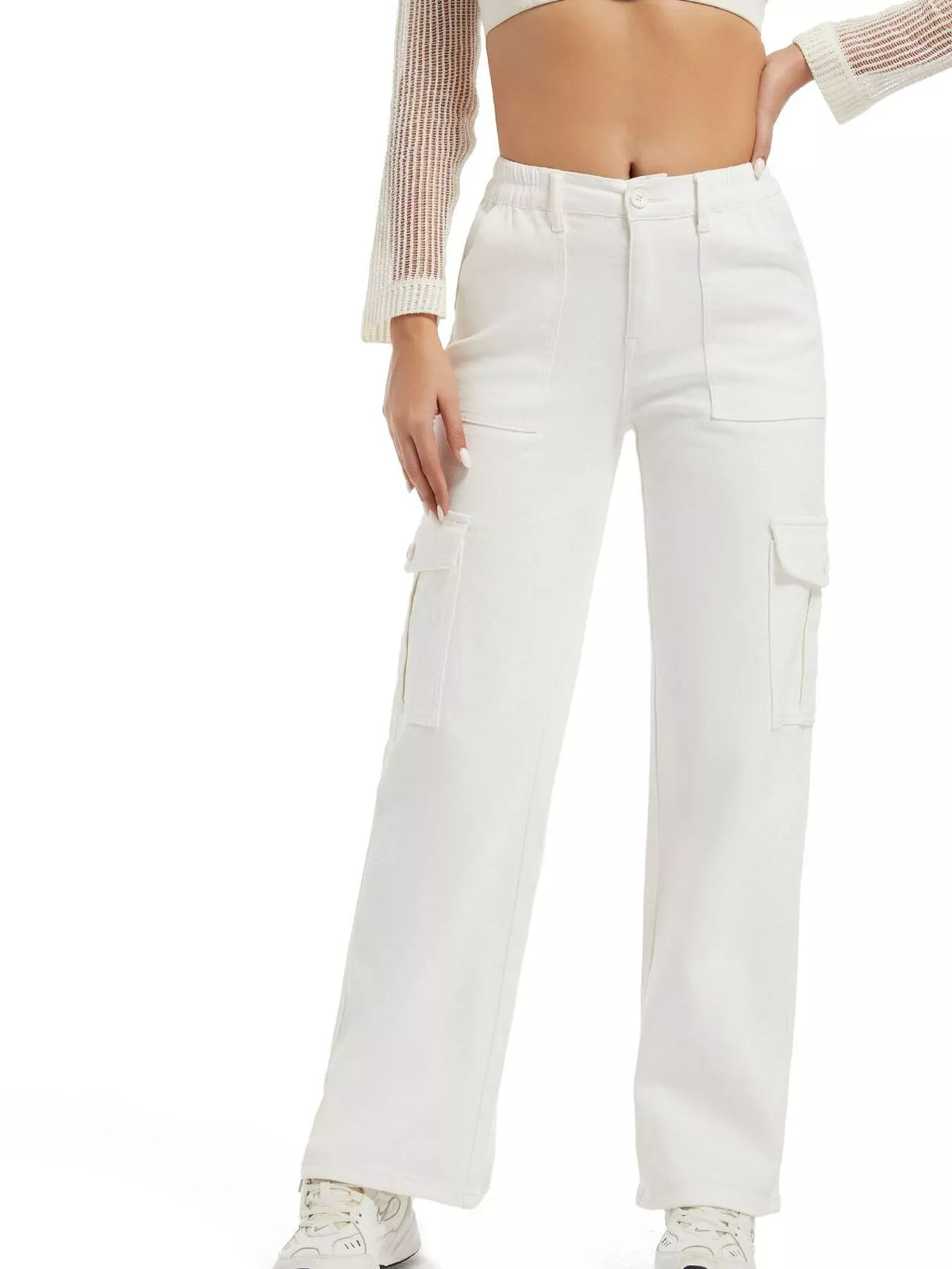 High-Waisted Cargo Jeans