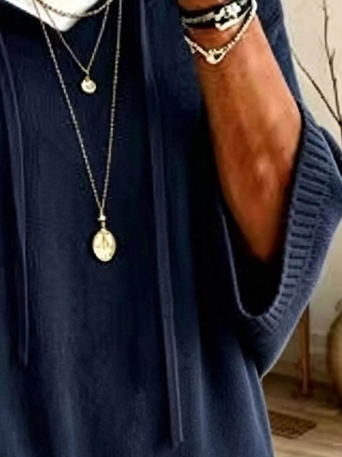 Full Size Drawstring 3/4 Sleeve Hooded Sweater Plus Size