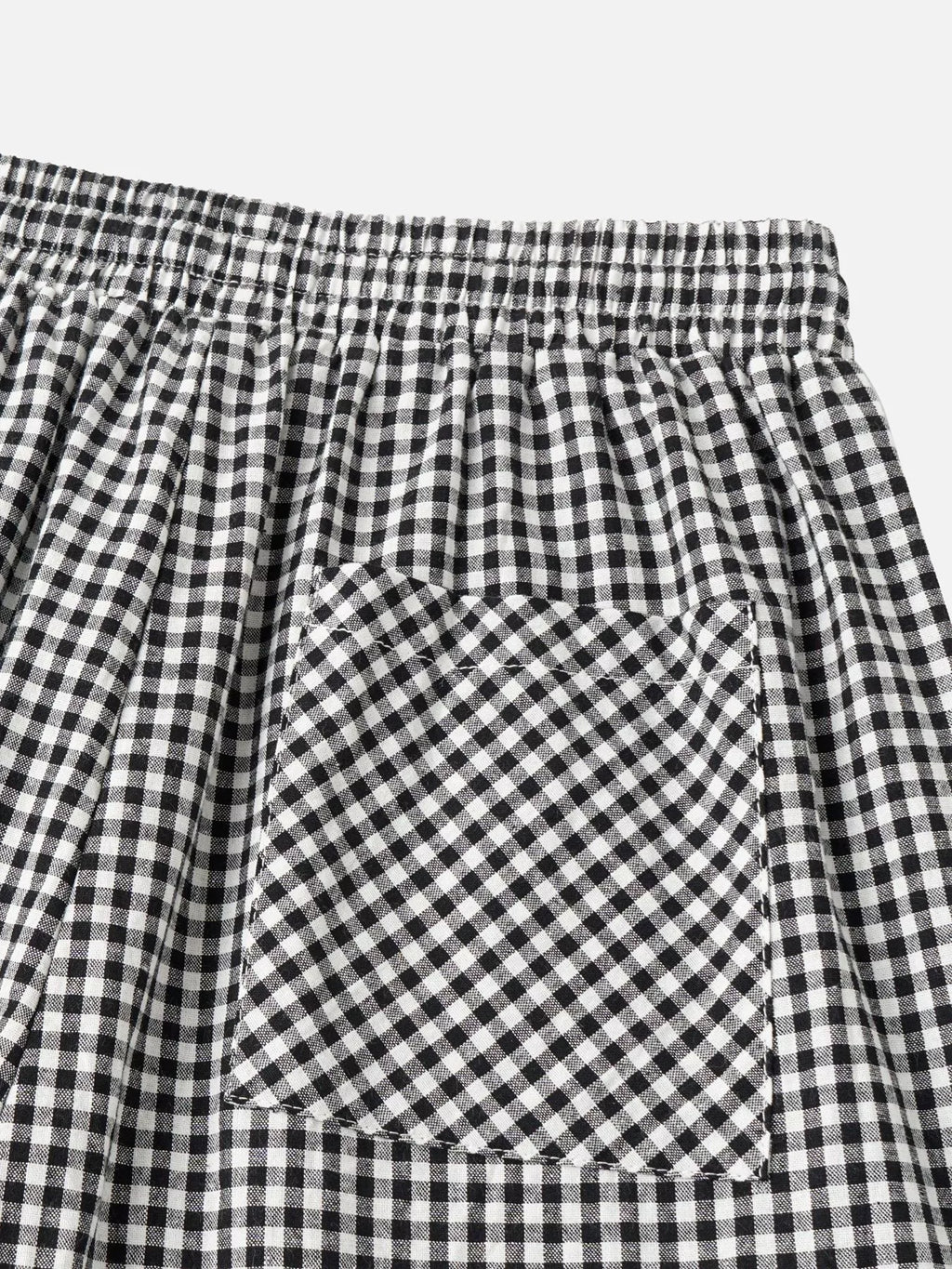 High-Waisted Gingham Wide-Leg Drawstring Pants