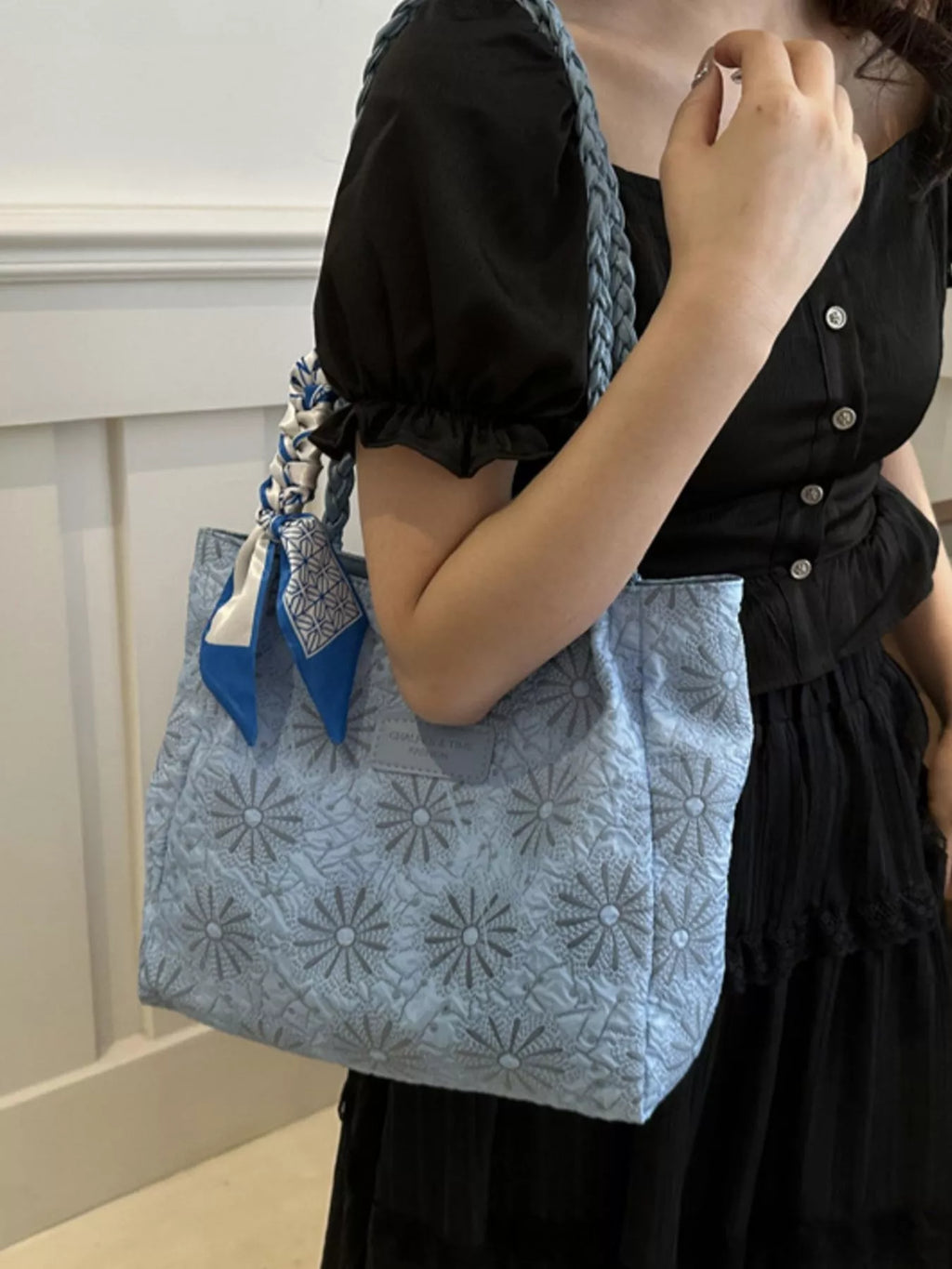 Braided Handle Tote Bag