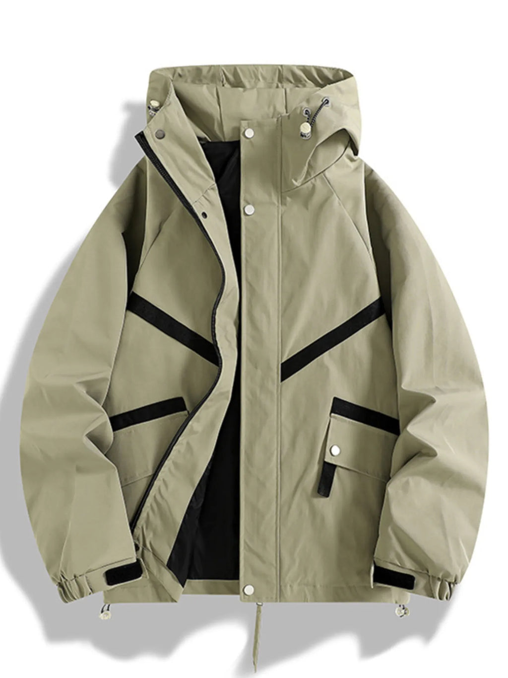 Men's Full Size Casual Hooded Zip-Up Outerwear Plus Size