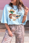 Mist Blue Western Mallard Oversized Tee