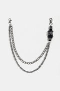 Double Layer Alloy Chain Belt with Skull Detail
