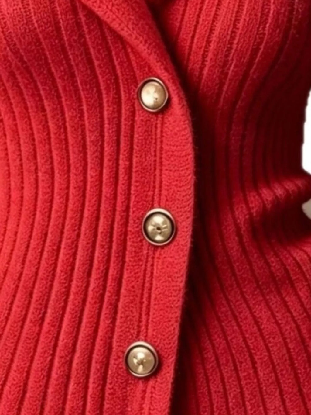 Full Size Ribbed Knit Button-Down Front Cardigan Plus Size