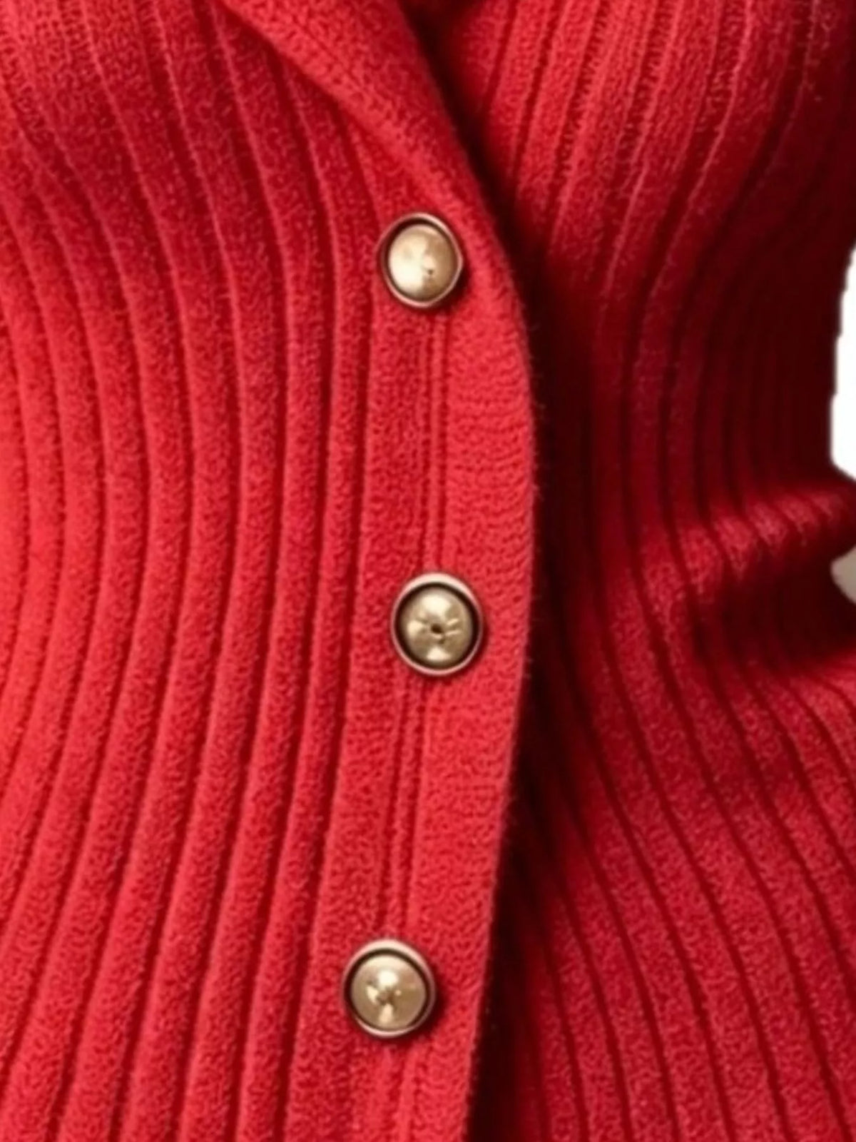 Full Size Ribbed Knit Button-Down Front Cardigan Plus Size