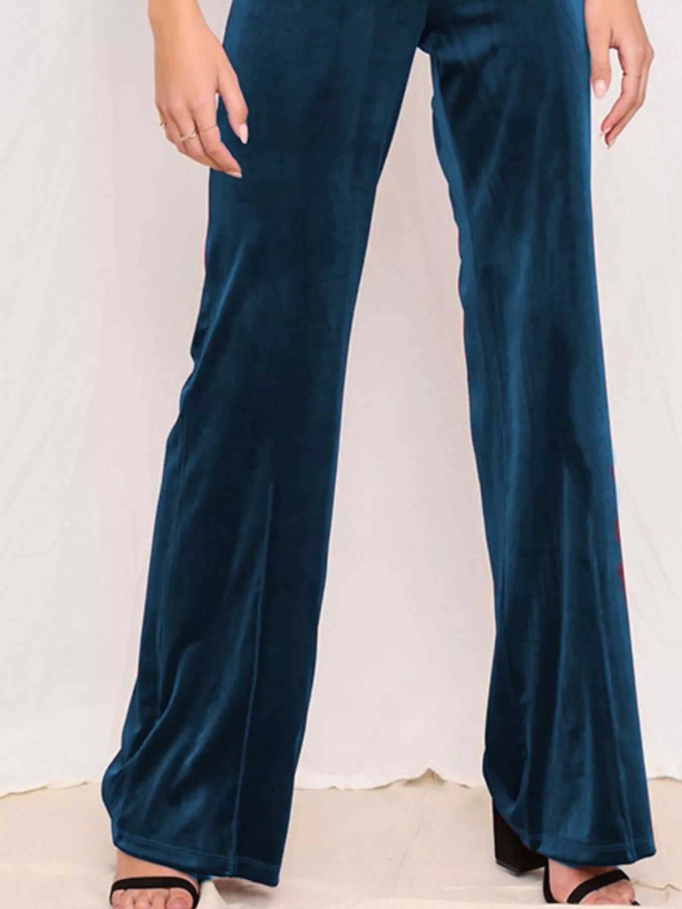Full Size Velvet Wide Leg Pants Plus Size