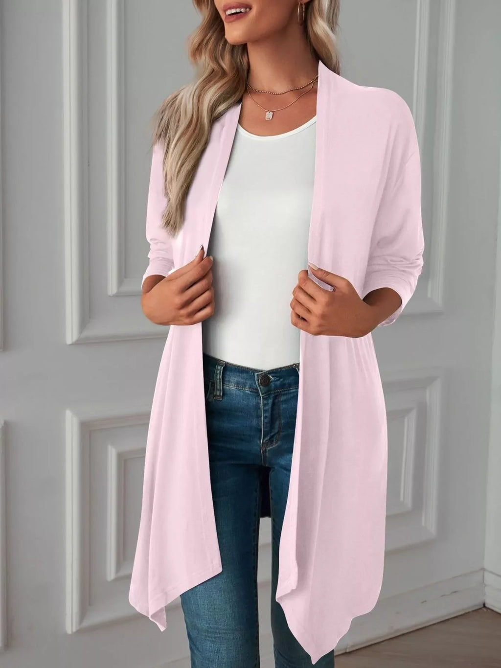 Lightweight Open Front Cardigan