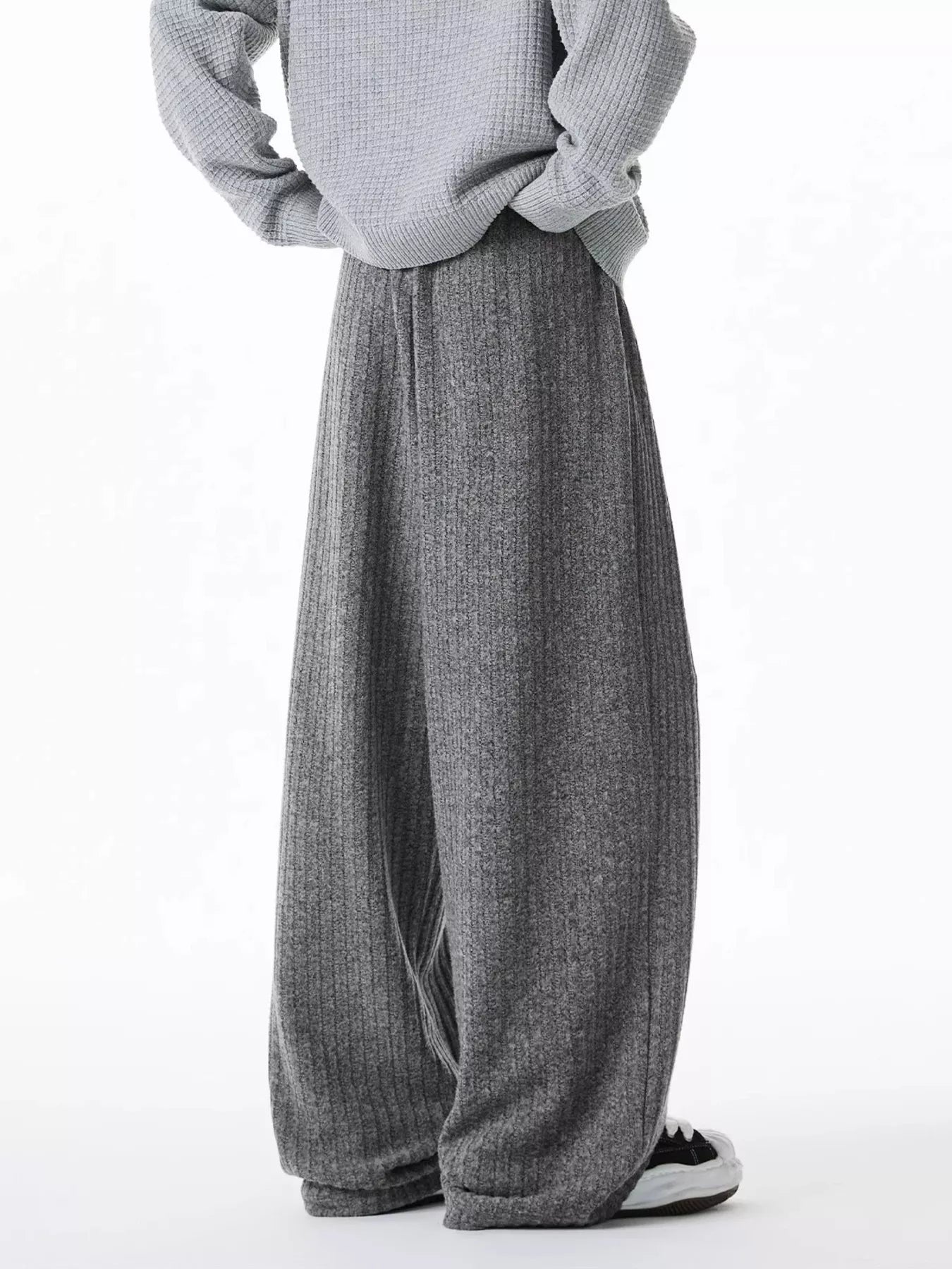Men's Plus Size Relaxed Fit Ribbed Knit Pants