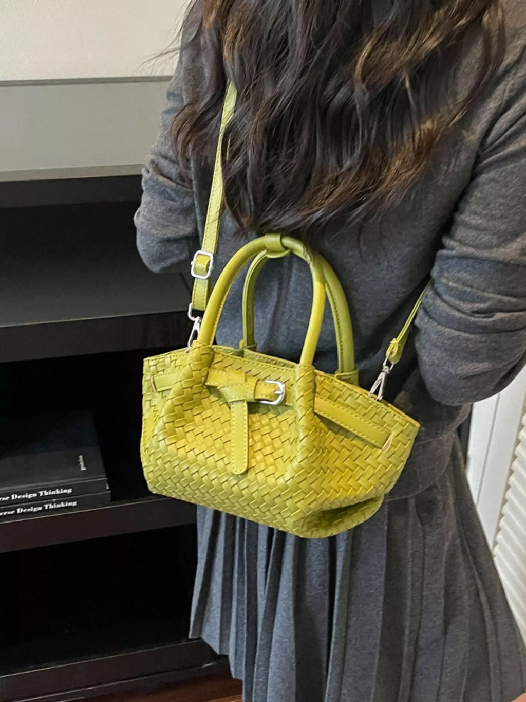 Woven Leather Crossbody Bag
