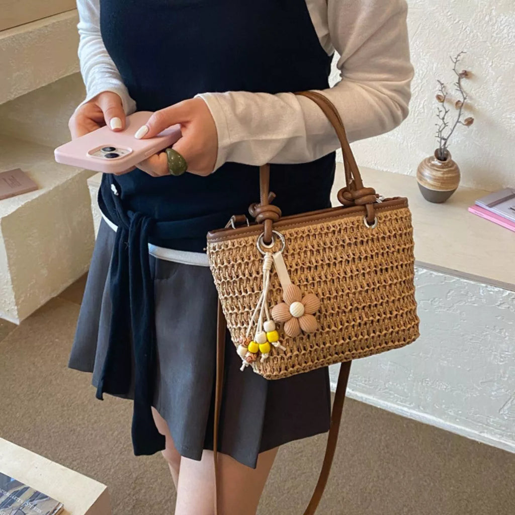 Woven Straw Shoulder Bag