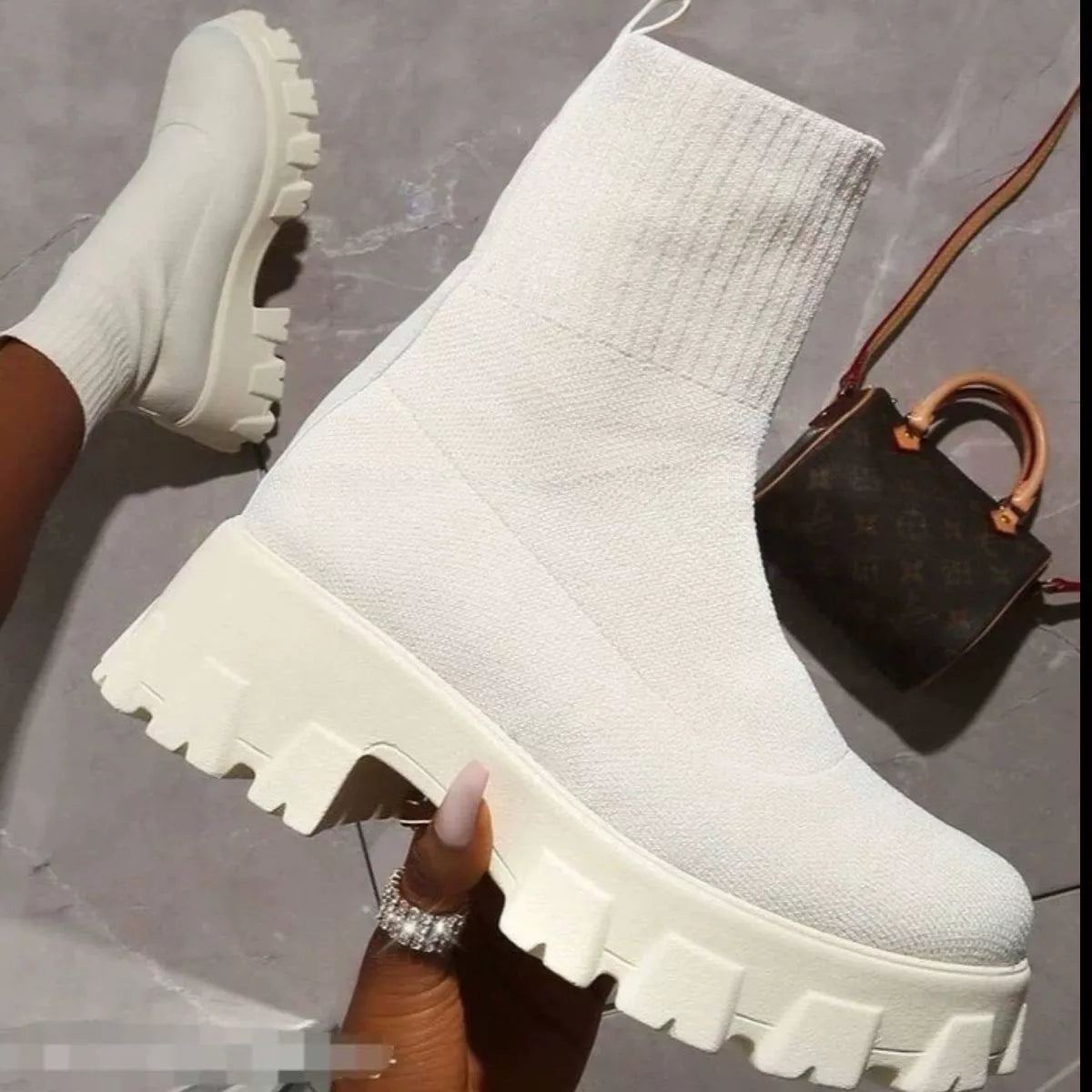 Round Toe Block Heels Boots