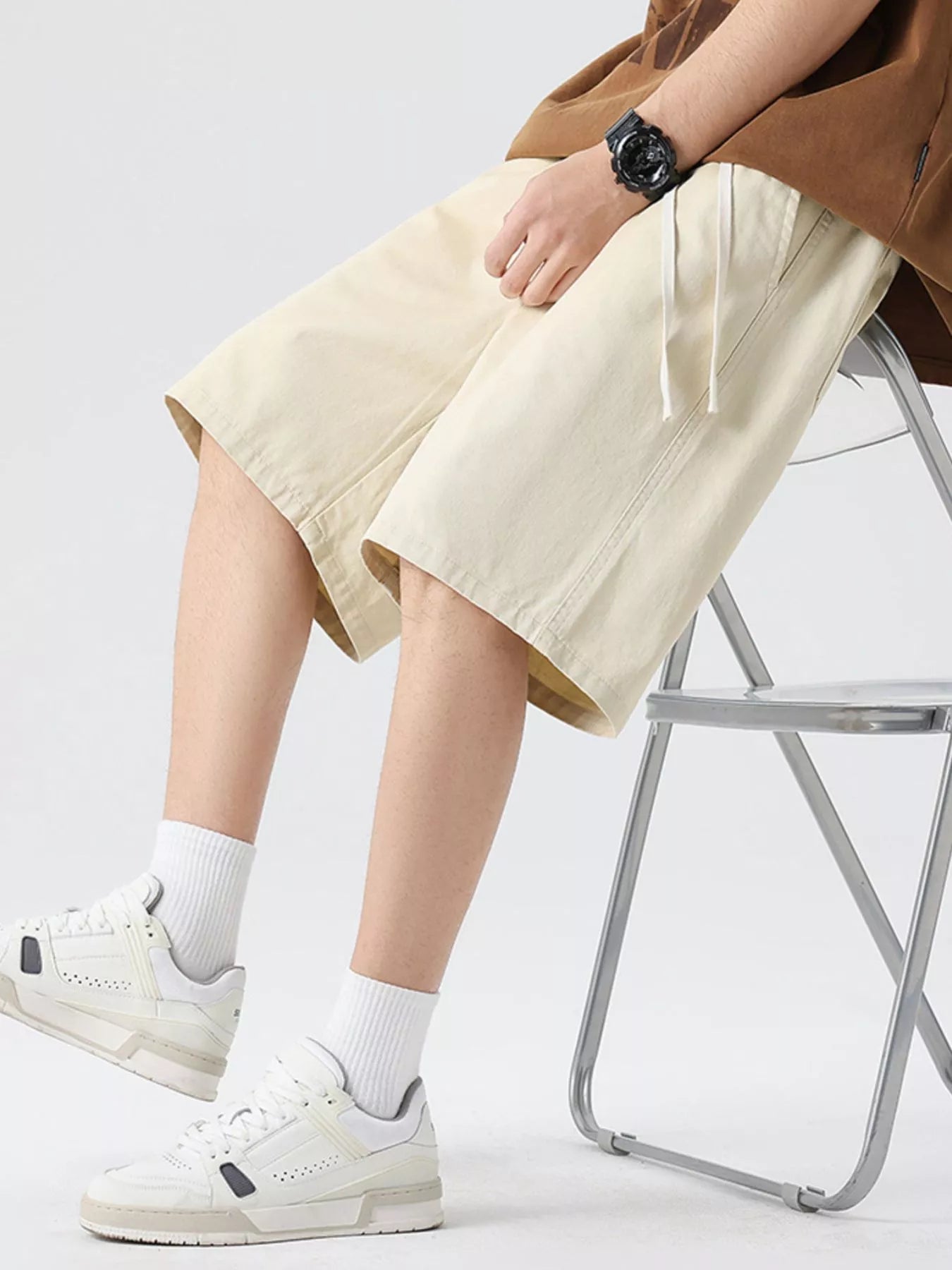 Men's Full Size Wide-Leg Shorts Plus Size
