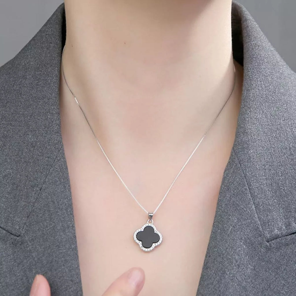 925 Sterling Silver Clover Pendant Necklace