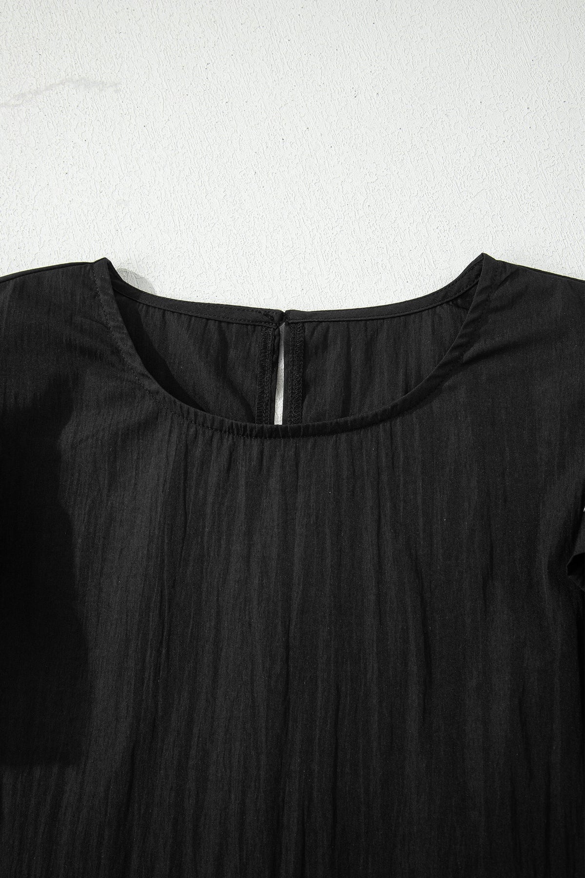 Contrast Trim Ruffle Short Sleeve Blouse