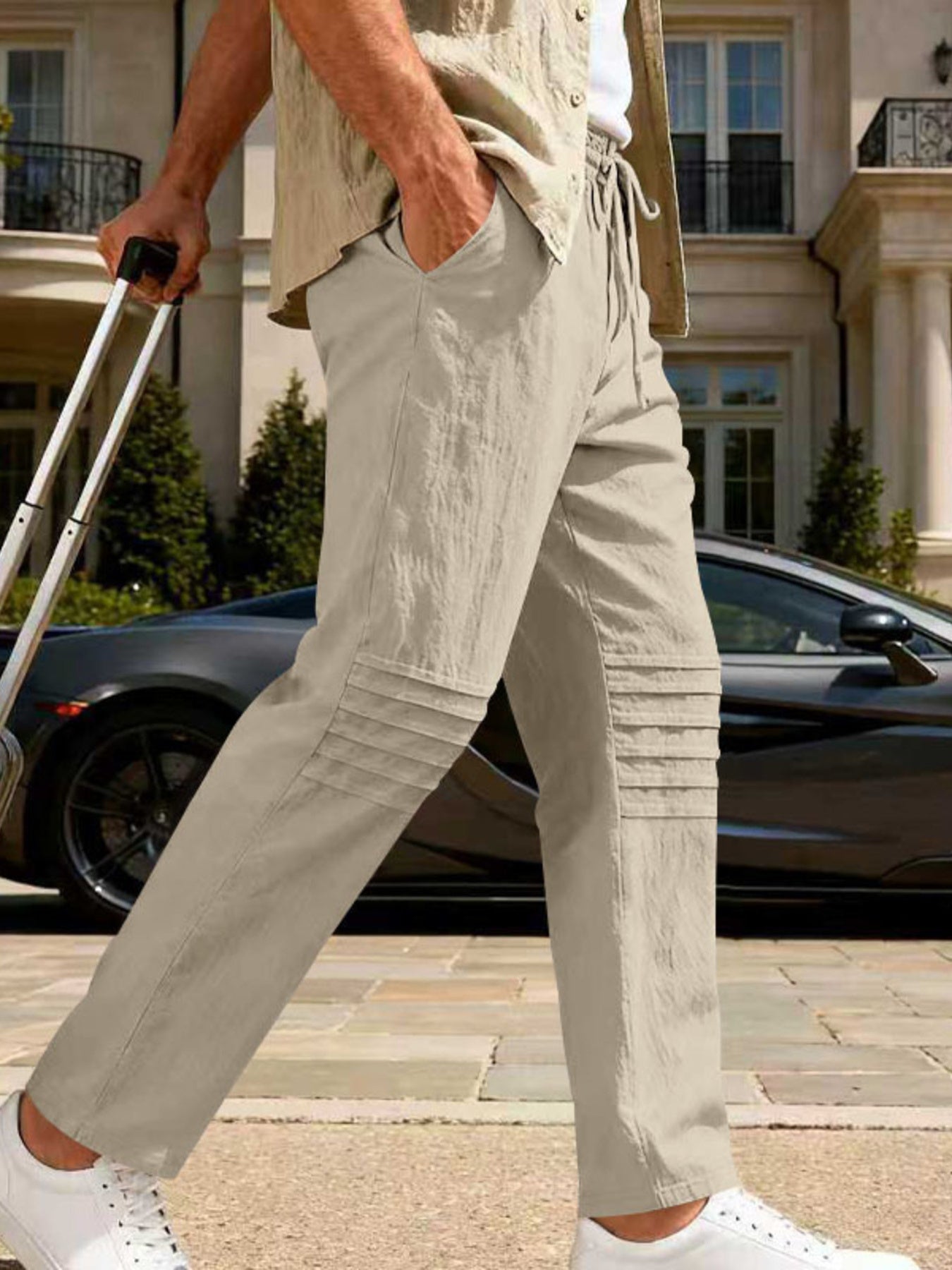 Men's Full Size Casual Drawstring Pants Plus Size