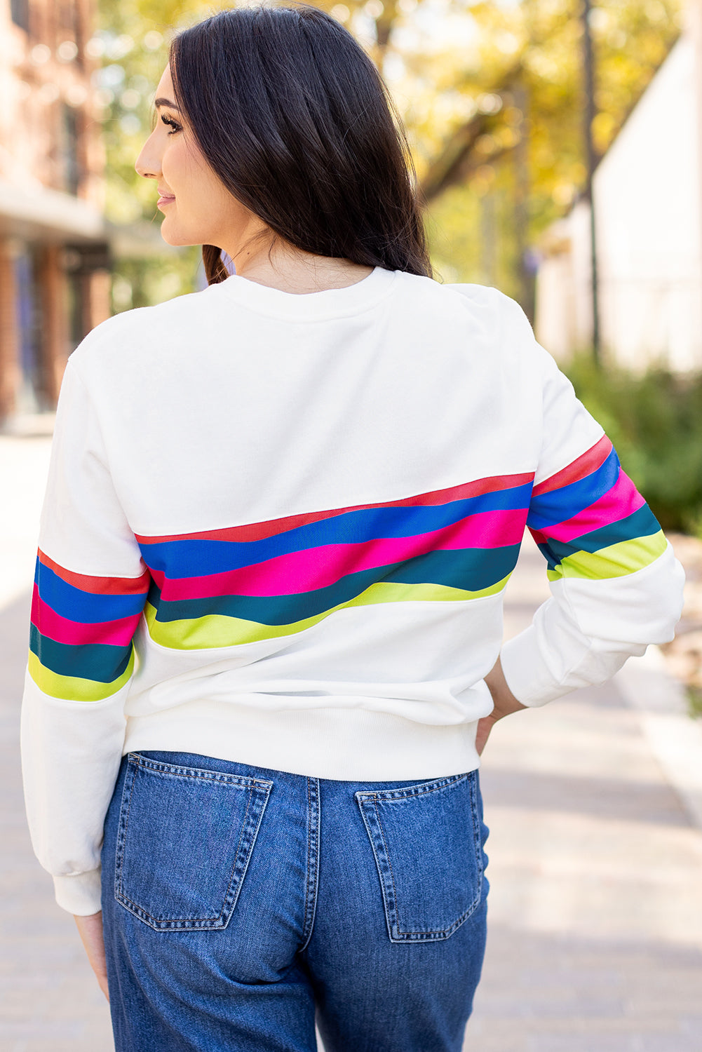 Stripe Patchwork Long Sleeve Top