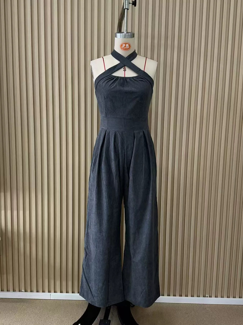 Full Size Halter Neck Wide-Leg Jumpsuit Plus Size