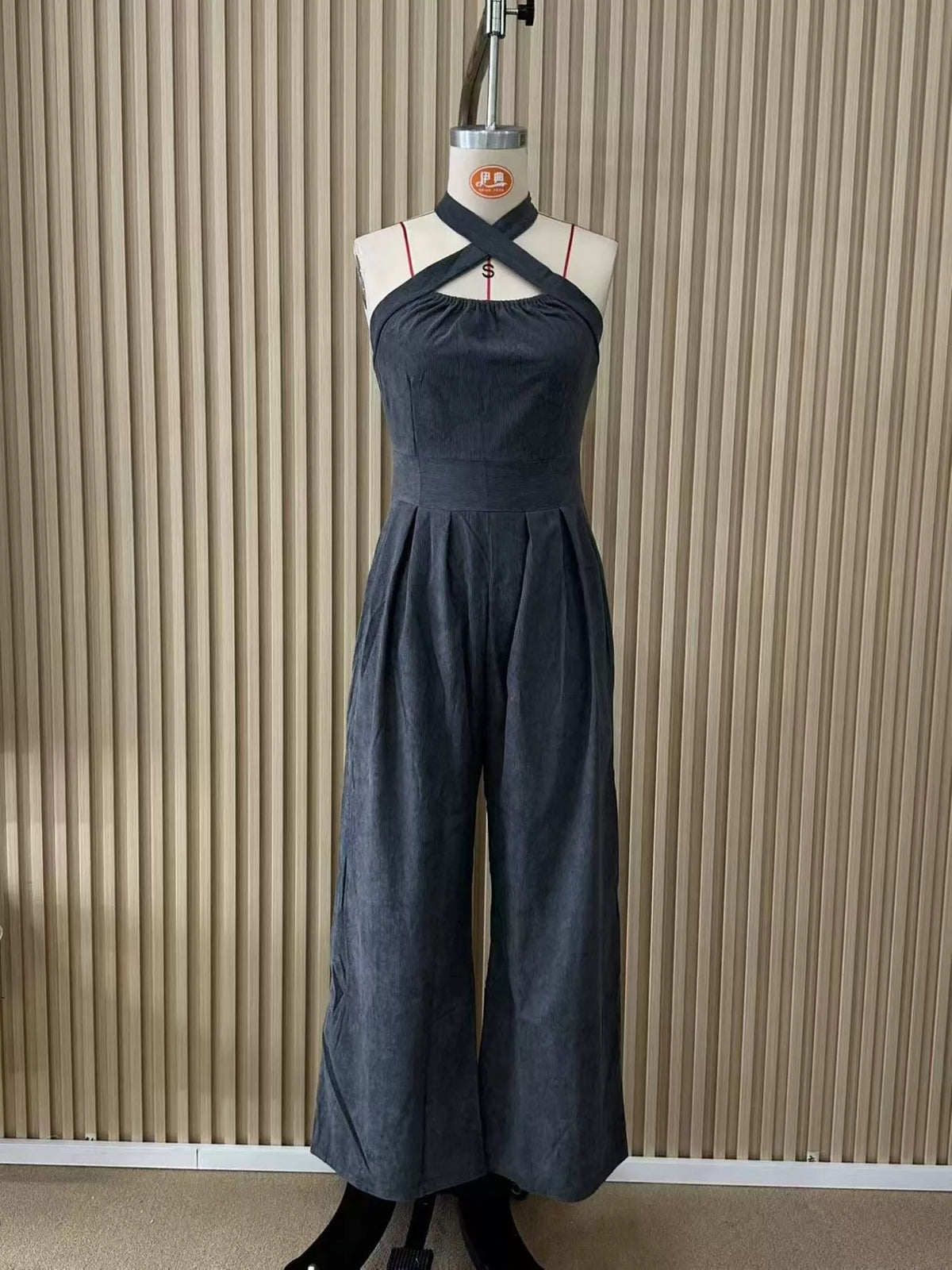 Full Size Halter Neck Wide-Leg Jumpsuit Plus Size